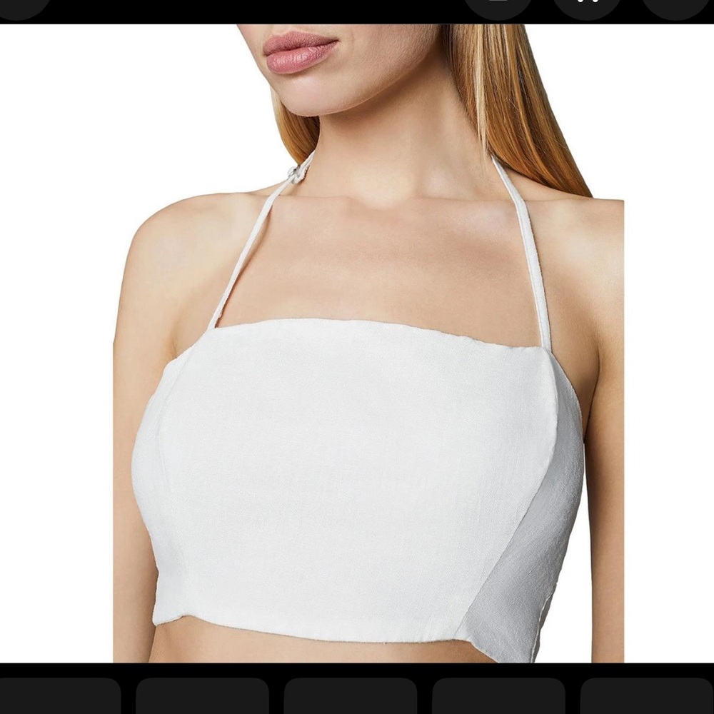 DL1961 White 100% Linen crop top